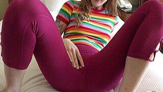 Redhead In Ripped Yoga Pants - Jessica Girl - ah-me.com