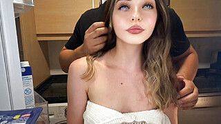 I can't believe it.. my stepfather fucks me in the kitchen, harder than ever and I want him to cum inside me - ah-me.com