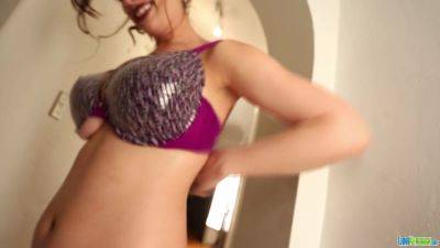 Lana Kendrick - Purple Leopard Bra 5d 1 - hotmovs.com