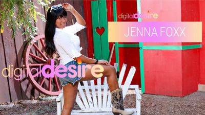 Busty Ebony Country Babe Jenna Foxx Toying her Pussy on a Farm by DigitalDesire - txxx.com