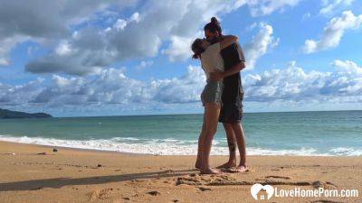 Enjoying the beach in the nude with hubby - hotmovs.com