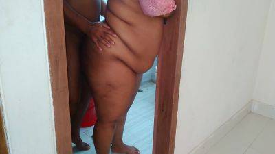 Tamil Aunty Washes Clothes In Bathroom When A Guy Comes & Gives Her Rough Sex - And Give Something Behind (-2) - desi-porntube.com - India
