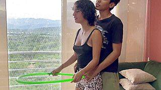 I help my little stepsister with her aerobics classes and end up her really rich and hard. - ah-me.com