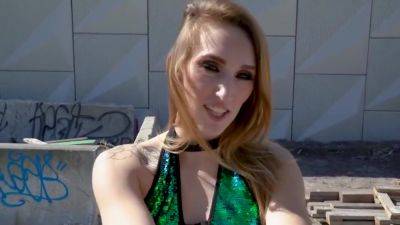 Skinny Redhead chick For Money Rides In A Car On A Guys Dick Without Co - Victoria Gracen - hotmovs.com