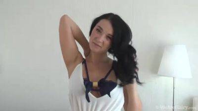 Polina tries on some heels and then strips naked - WeAreHairy - hotmovs.com