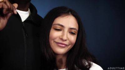 Adorable, White Brunette Was Curious About The Size Of Her Black Lovers Dick, When He Is Horny - hotmovs.com