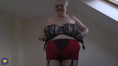 Compilation Of Horny Grandma Caroline V. Playing With Her Big Tits - MatureNl - hotmovs.com - Britain