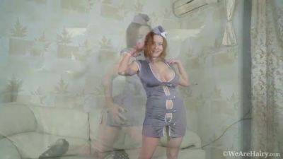 Elouisa masturbates and is a sexy stewardess - WeAreHairy - hotmovs.com