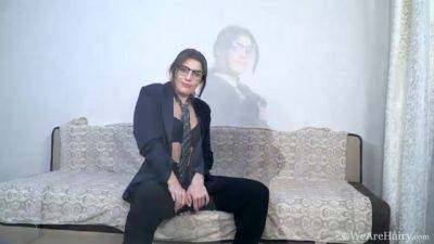 Julia Red wears glasses as she strips and plays - WeAreHairy - hotmovs.com