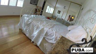 Brunette Takes On A Dick In Her Bedroom - Dava Foxx - hotmovs.com