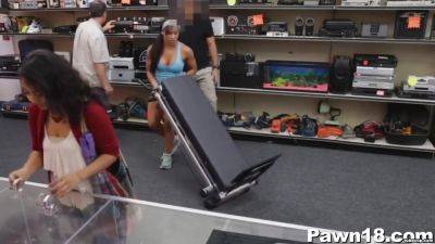 Muscular Darling Spreads At Pawn Shop - hotmovs.com