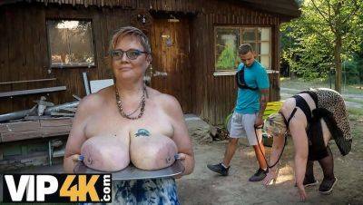 Mature Blonde Diana's Public Pet Play with Strangers in Stockings - porntry.com - Czech Republic