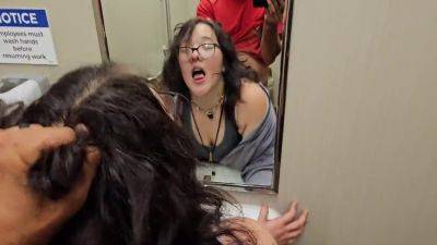 Stepdaughter Lures Stepdaddy Into Public Bathroom For A Huge Facial - hclips.com - Usa