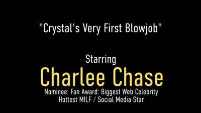 Charlee Chase Helps Crystal Orchid with her very first BJ - hotmovs.com