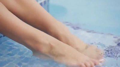 Gorgeous Blonde Russian Poolside Solo - hotmovs.com - Russia