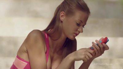 Maria Pie - Toy Stuffing On A Public Stairs - hotmovs.com