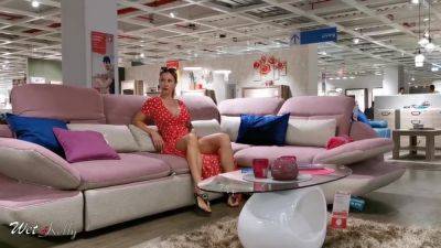 Pantyless chick Goes Flashing In The Public Store And Fucks In The Office - Wet Kelly - hotmovs.com