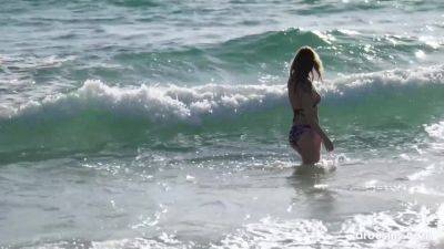 Rebecca Volpetti Masturbating on the Beach by Arousins - txxx.com