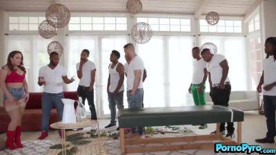 Carmen Valentina - Slim Poke - Carmen Valentina, Scotty P And Slim Poke - Curvy Gangbangs Group Of Black Men For Repayment - upornia.com