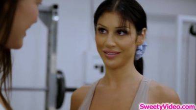 Big tits lesbian flirting then fingering workout instructor - hotmovs.com