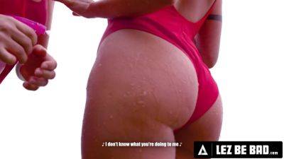 LEZ BE BAD - Horny Lesbian Lifeguards Have INTENSE ROUGH DIRTY SEX After Long Day At Work - hotmovs.com