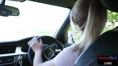 21yo outdoor voyeur GF teases her wanking BF till cumshot - txxx.com - Britain