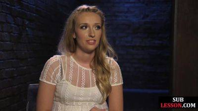 BDSM sub babe whipped and Hitachi toyed in electrosex - txxx.com