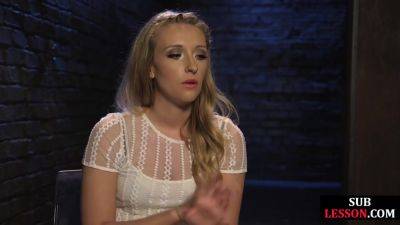 BDSM sub babe whipped and Hitachi toyed in electrosex - hotmovs.com