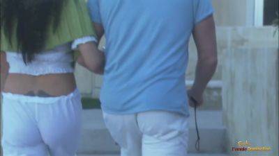 Blindfolded Brunette Rubs Her Cunt While Riding A Long Dick With Sexy C - upornia.com