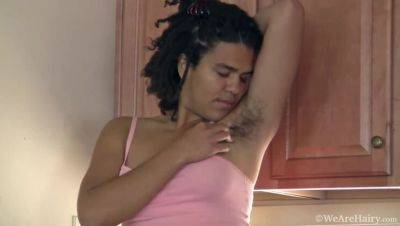 Hairy Brunette Yonique's Solo time at Home - veryfreeporn.com