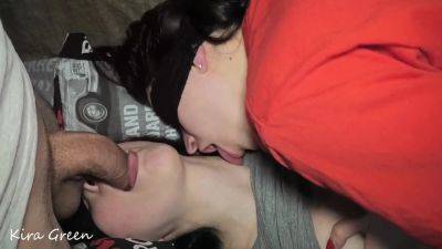 Wife Helps Gf Get Husbands Cum Sucking Balls Double Blowjob Facial Kiss With Cum Huge Cumshot - Threesome - videomanysex.com