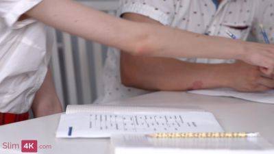 Test for skinny teen ends with MMF threesome with DP - txxx.com