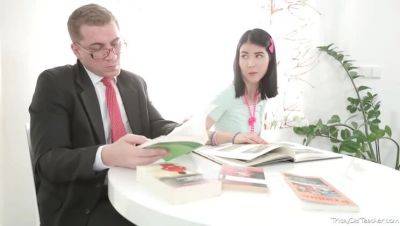 Jody's Intense Handjob for Her Devious Teacher in Stockings - porntry.com