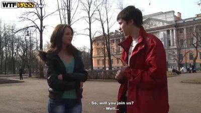 Brunette Pickup Girl Loses Jeans with Lil Tammy in Threesome - xxxfiles.com