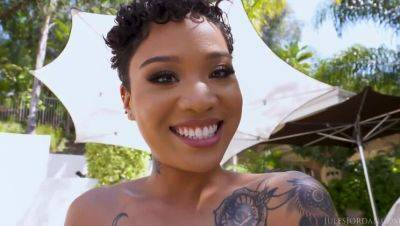 Honey Gold - Asian Honey Golden Goddess Gets 12 Inches of Black Cock Outdoors - porntry.com