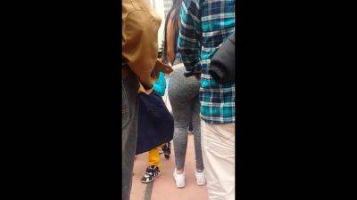Big thick ass latina in grey leggins on street - voyeurhit.com