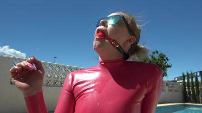 Ukcutegirl Ball Gagged Drooling Over Latex Dress P - hclips.com