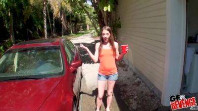 Maddison Hardy & Kiara Knight: Soapy Car Wash Triple X - porntry.com