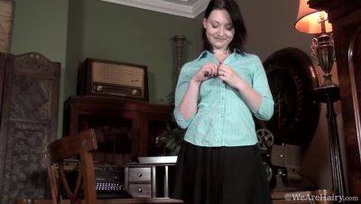 Zabrina Black Strips Down in Her Home Study & Pleasures Herself - veryfreeporn.com