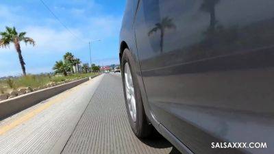 My Girlfriend starts Wanking me in the Car so I Pulled Over to Fuck her Hairy Pussy by SalsaXXX - hotmovs.com