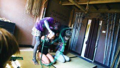 Bondage Sesion With Two Girls And Two Rigger - Tattoo Dreadlocks Shibari - hotmovs.com