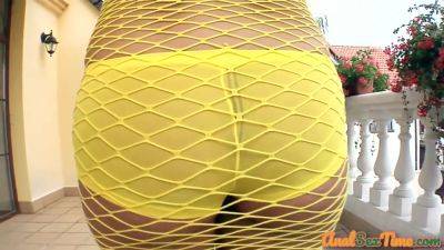 Busty DP babe in high heel boots gaping asshole in 3some - hotmovs.com