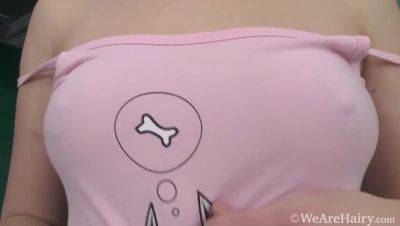 Hairy Brunette Vanata Goes Solo in Green Kitchen - veryfreeporn.com