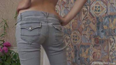 Hottie Lara D's Hairy Striptease & Play - porntry.com