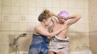 Hairy Lesbian Fun: Yulja and Elegiya in the Bath - xxxfiles.com