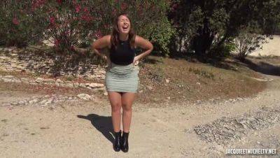 Brunette Lexie's Craving for Minimum Caliber in the Outdoors - xxxfiles.com