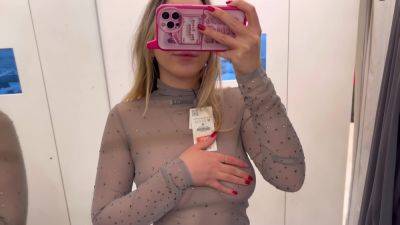 See Through Dresses Try On Haul In The Changing Room 18+ - upornia.com