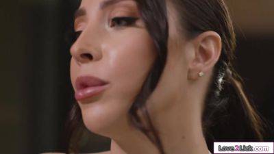 Busty petite bride is fingered by her big tits tattooed wife - hotmovs.com