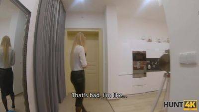 HUNT4K. Carnal show for husband by sexy wife in stockings and client - txxx.com