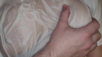 Wet Whitte T-shirt I Play With My Best Friends Big Natural Boobs - hclips.com